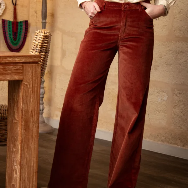 Image illustrative de l'article "Pantalon velours terracota PORTO"