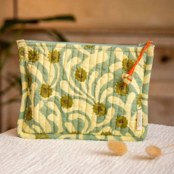 Image illustrative de l'article "Petite pochette POPPIES blue green"