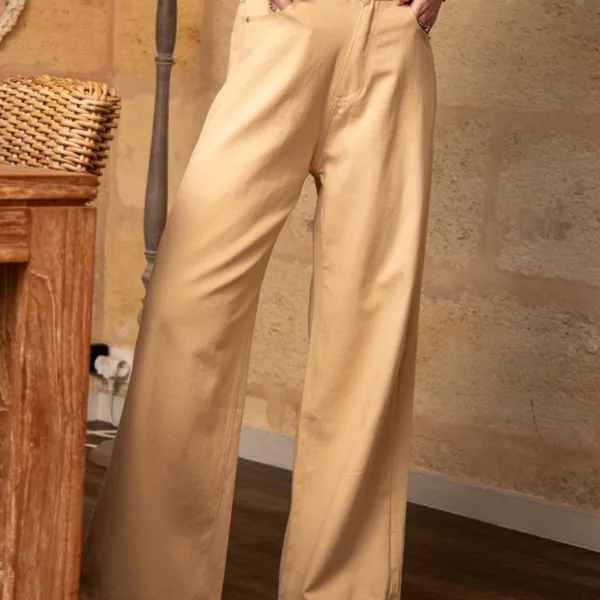 Image illustrative de l'article "Jean beige ceinture CHICAGO"