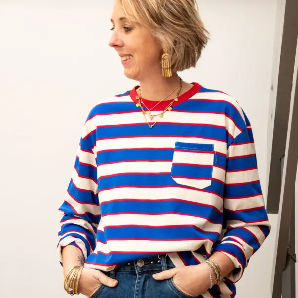 Image illustrative de l'article "T-shirt rayure bleu blanc rouge LISA"