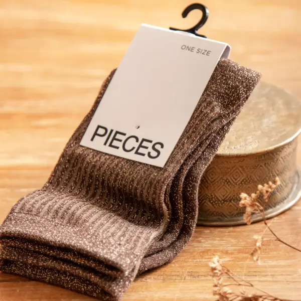 Image illustrative de l'article "Chaussette stripe marron glitter SEBBY"