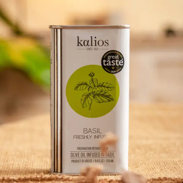 Image illustrative de l'article "Huile d’olive infusée basilic 25cl"