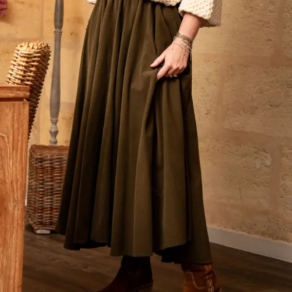 Image illustrative de l'article "Jupe velour kaki NORVEGE"