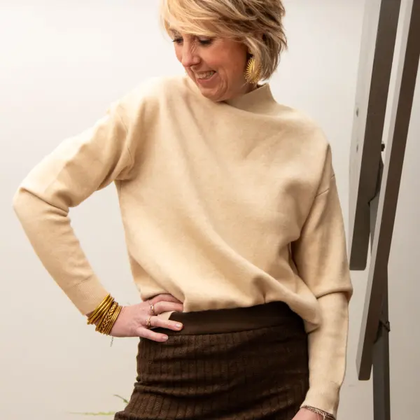 Image illustrative de l'article "Pull maille beige JORDANA"