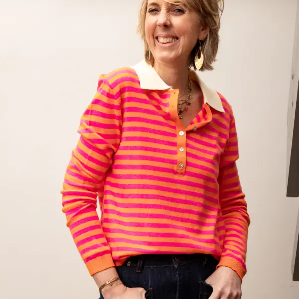 Image illustrative de l'article "Polo rayé rose ARIELLA"