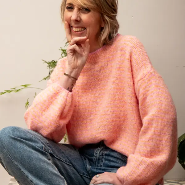 Image illustrative de l'article "Pull rayé rose MARION"