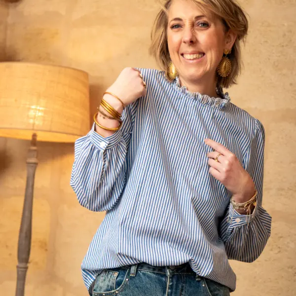 Image illustrative de l'article "Blouse rayée bleu LOANE"