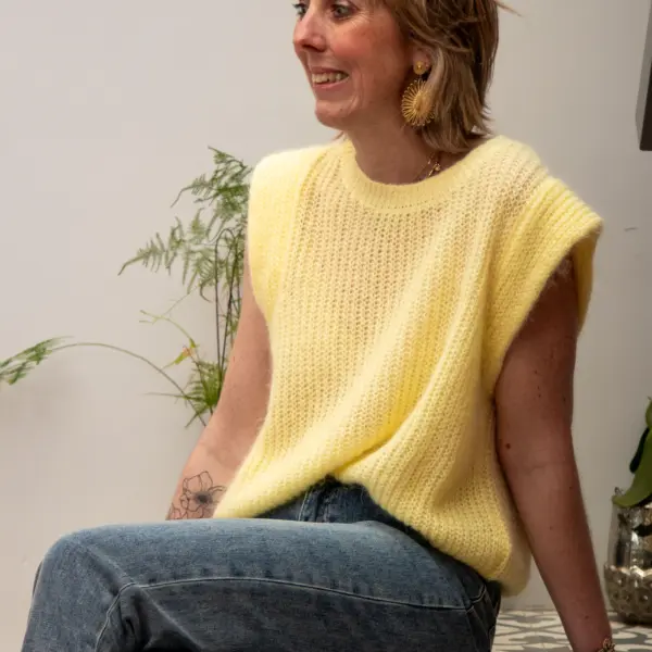 Image illustrative de l'article "Pull sans manche jaune LENNA"