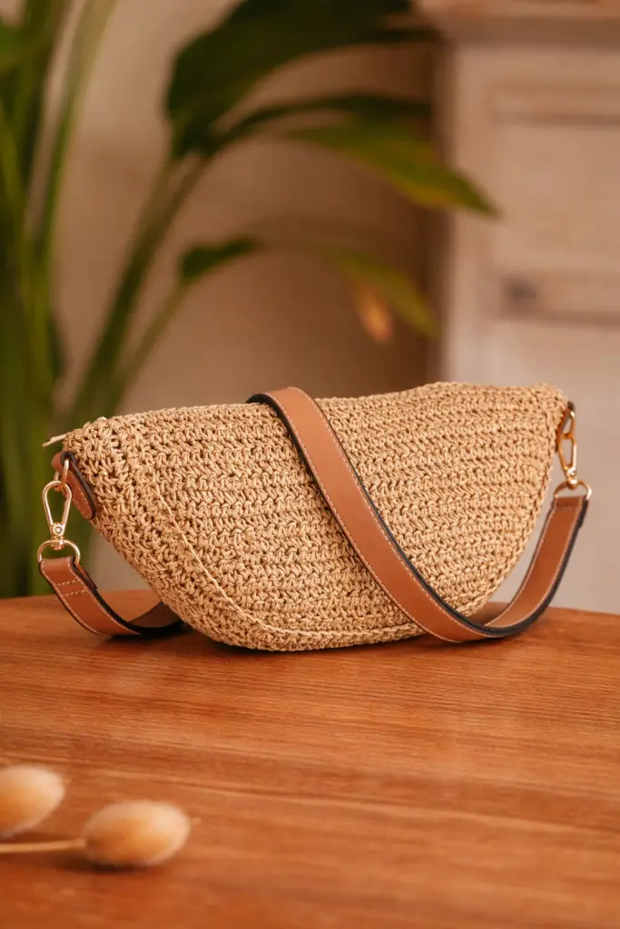Sac banane cognac PIECES - Mode de biche