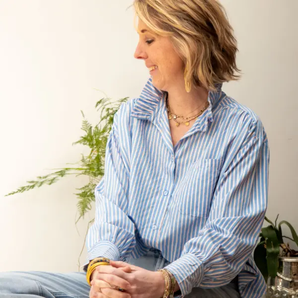 Image illustrative de l'article "Chemise rayure bleu LIZ"