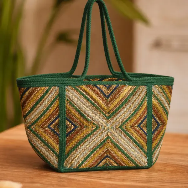 Image illustrative de l'article "Sac cabas tressé vert GITTA – PIECES"