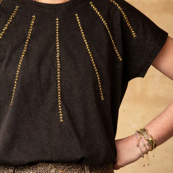 Image illustrative de l'article "T-shirt gris délavé SELLEMA – PIECES"