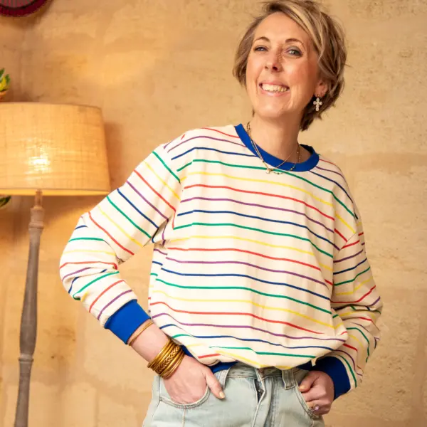 Image illustrative de l'article "T-shirt rayé multicolore ERIKA"