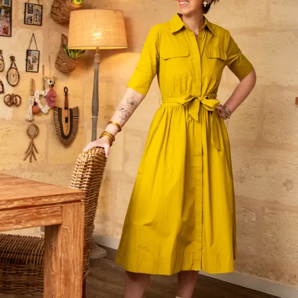 Image illustrative de l'article "Robe chemise verte FOUGERE"