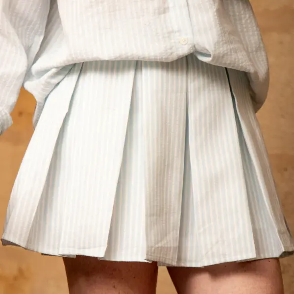 Image illustrative de l'article "Jupe short rayé bleu MALTE"