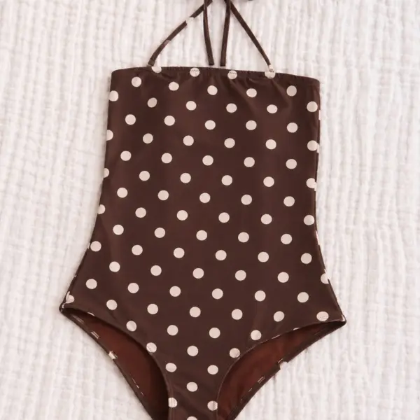 Image illustrative de l'article "Maillot bustier marron pois"