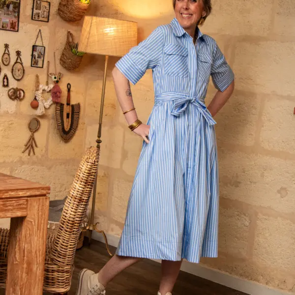 Image illustrative de l'article "Robe longue rayée bleu ANIS"
