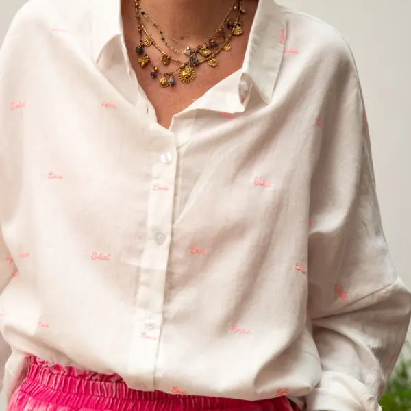 Image illustrative de l'article "Chemise blanche inscription love JULIETTE"