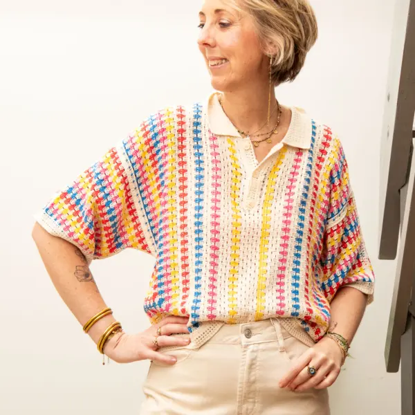 Image illustrative de l'article "Top multicolore crochet LARISSA"